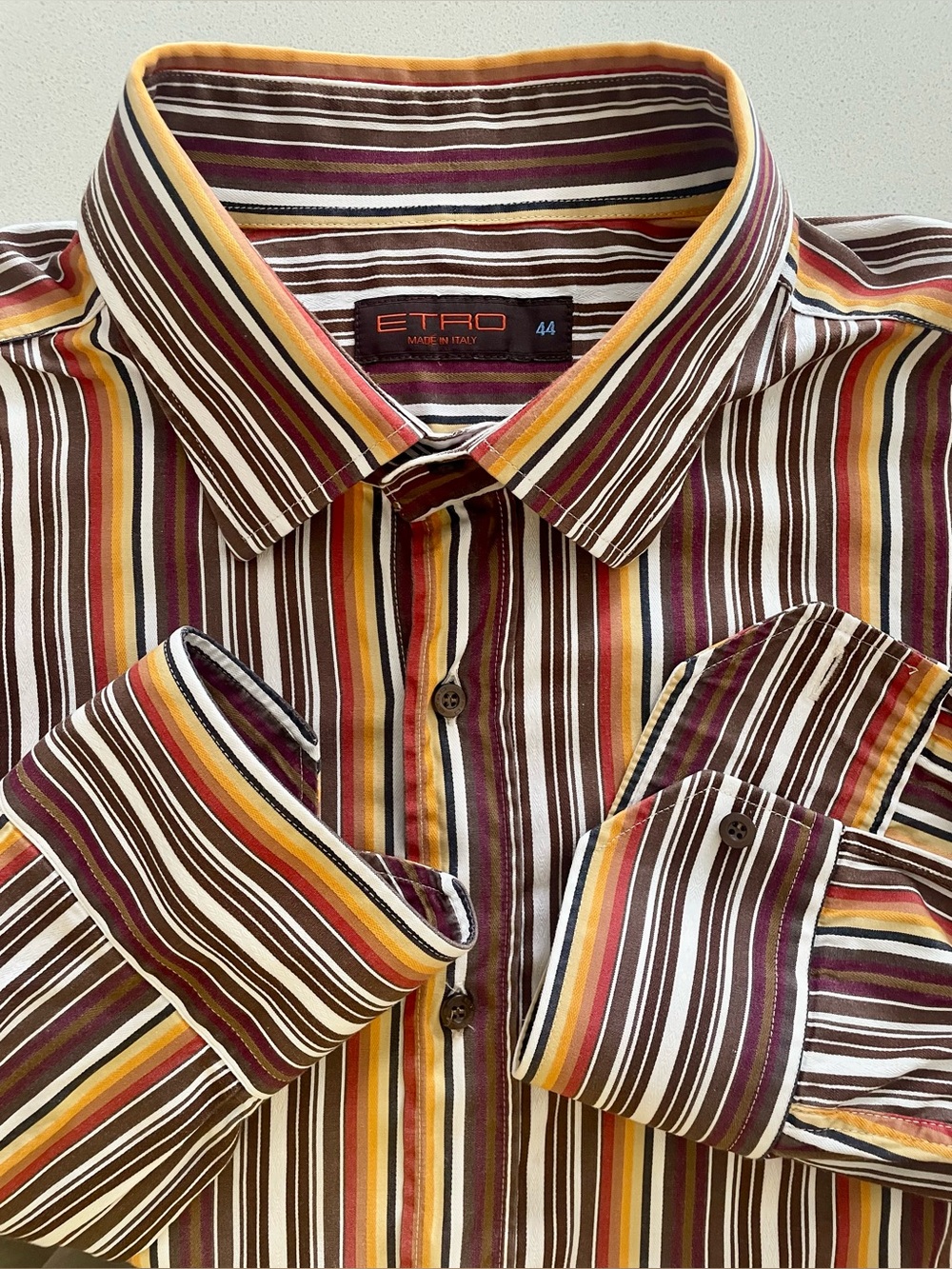 Etro - all cotton stripe dress shirt Size 44
